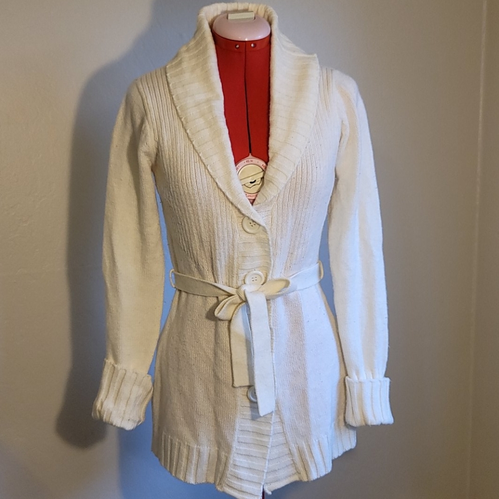 4 for $15 - White Button-up Cardigan